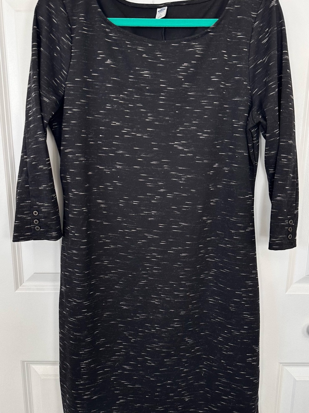 Old Navy Black Space-Dye Midi Dress